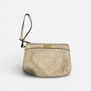 Coach Grey/Beige Wristlet